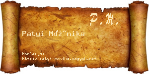Patyi Mónika névjegykártya